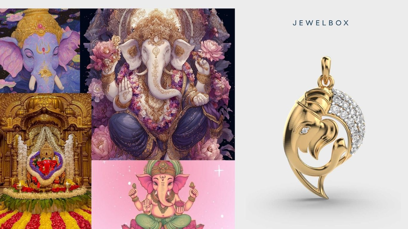 5 Divine Details in Devotion: Deity Pendants With Sacred Meaning 5 Ganesha Three Lines Diamond Pendant (Without Chain)